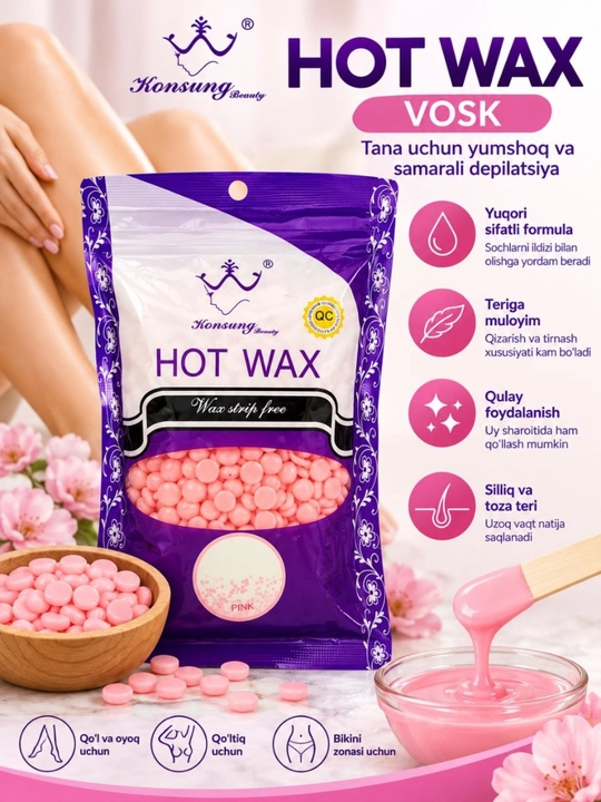 Issiq mum, depilyatsiya mumi, vosk donachalari, mum bilan depilyatsiya - 