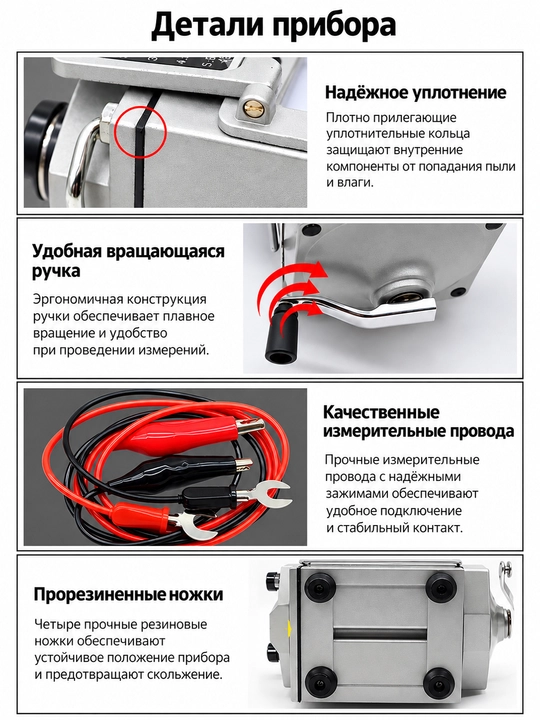 Izolyatsiya qarshiligini o‘lchagich, megaommetr 500 V, 1000 V va 2500 V