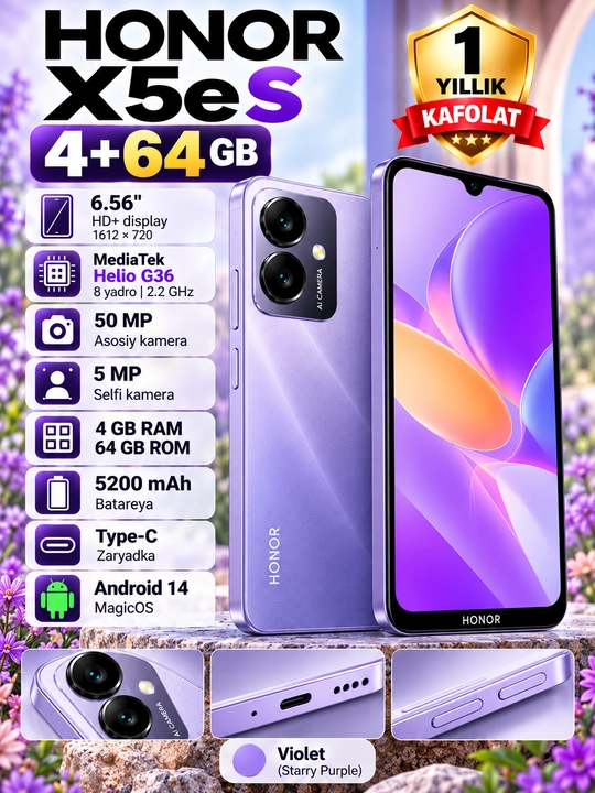 Honor X5e S smartfoni 4+64GB - 