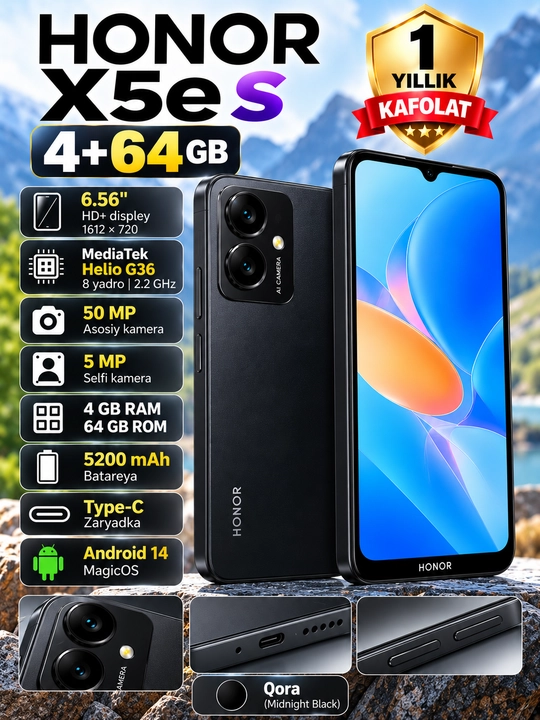Honor X5e S smartfoni 4+64GB - 
