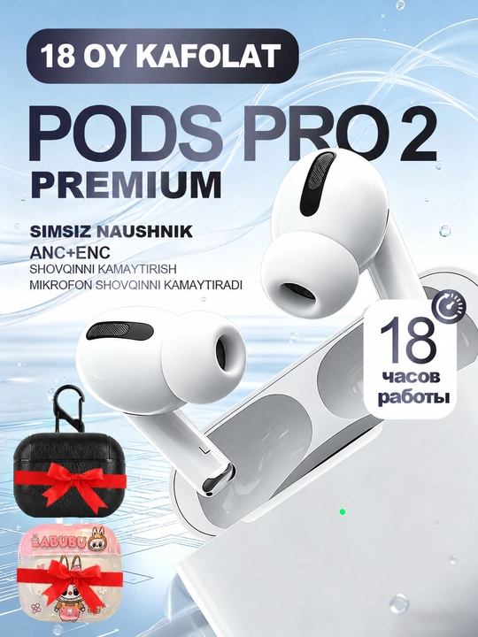 Simsiz quloqchinlar Pods Pro 2 Premium, Vietnam, sensorli, ANC - 