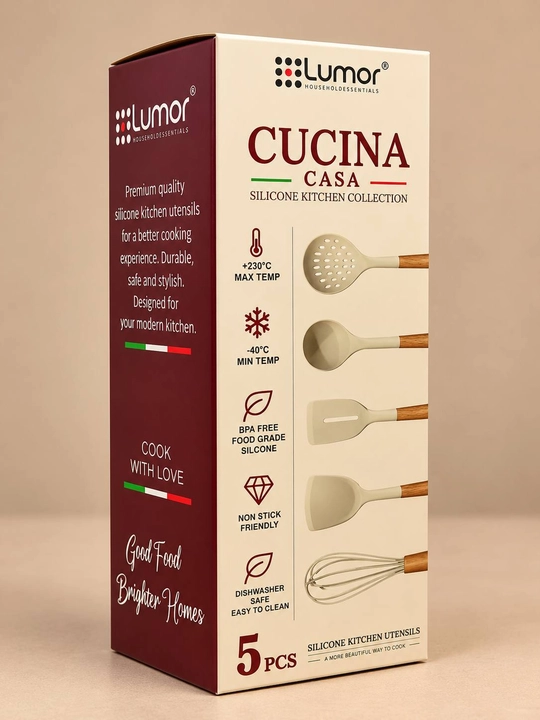 Lumor Tavola — 5 qismli silikon oshxona anjomlari to‘plami - 