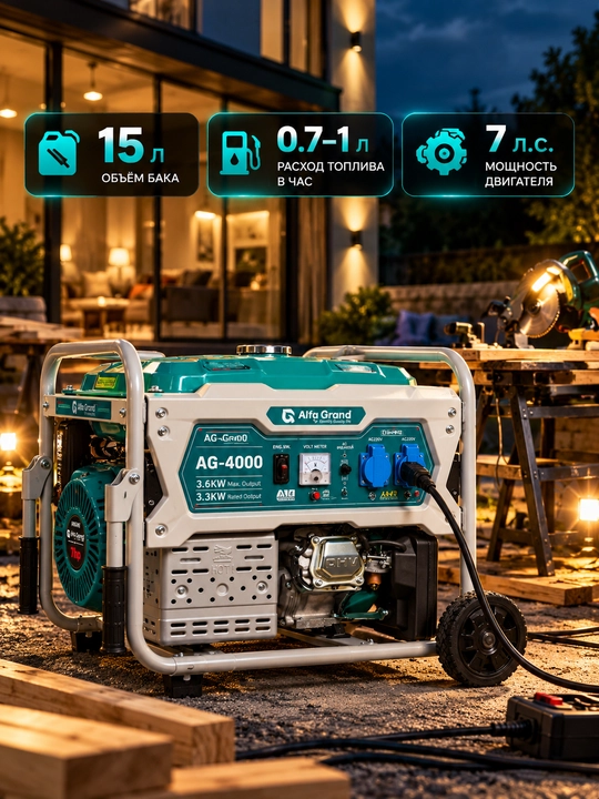 Benzinli elektr generator Alfa Grand 3.6kw 220v AG 4000
