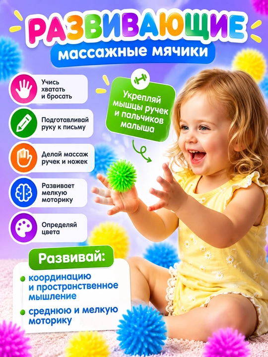 Тактильные мячики для детей с рельефной поверхностью