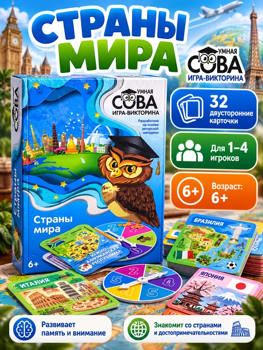 Умная Сова. Страны мира — игра-викторина - 