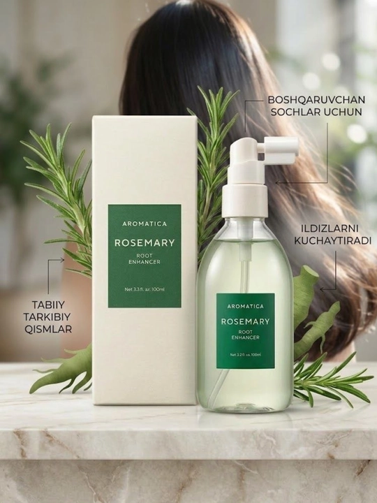 Aromatica Rosemary Root Enharcer soch uchun tonik, sprey, hajmi 100 ml