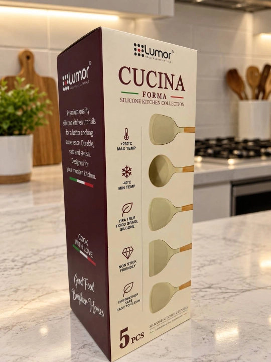 Lumor Tavola — 5 qismli silikon oshxona anjomlari to‘plami - 