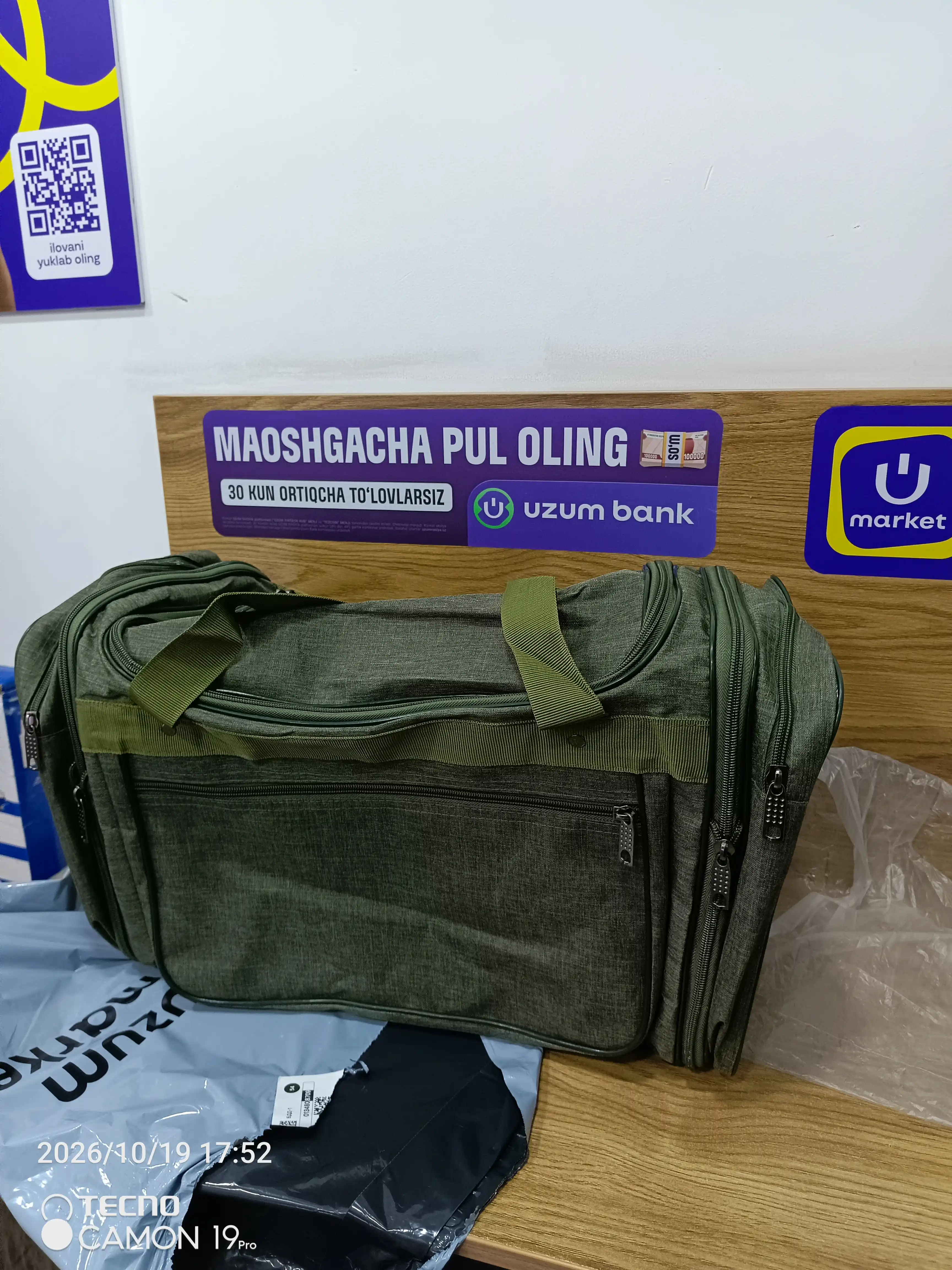 Yo'l sumkasi mato, katta o'lcham, 47 L universal