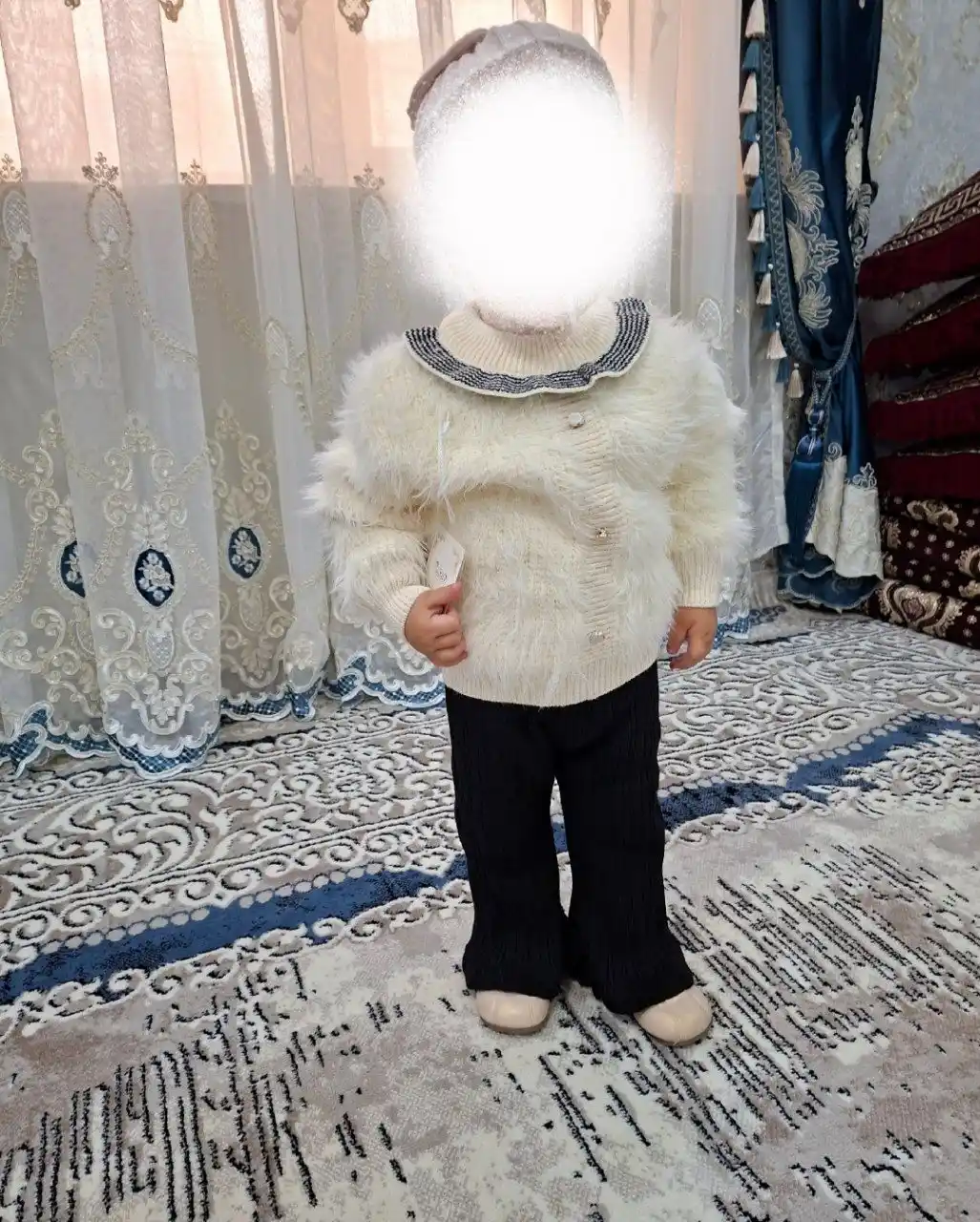 Вязаный костюм-двойка для девочки, мягкий трикотажный комплект 2–6 лет