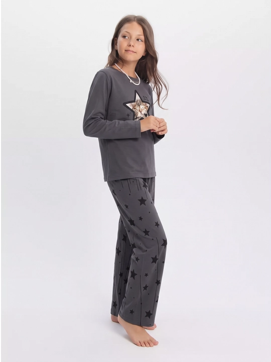 Qiz bola uchun pijama, qalin nachosli pijama, paxta NEO