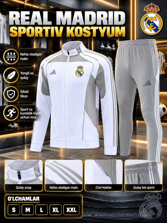 Real Madrid, Barselona, Ispaniya, Braziliya, PSG sport kostyumlari, olimpiyka, alimpiyka