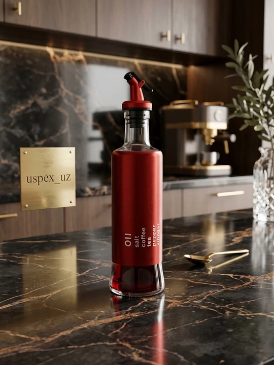 Soya sousi, sirka, yog‘ va boshqa suyuqliklar uchun shisha idish, 500 ml - 
