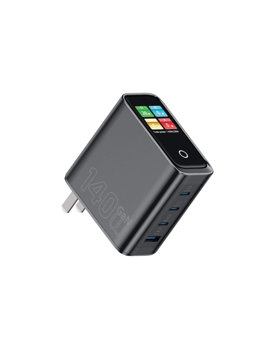 Зарядное устройство GaN 140 вт WiWU Wi-G028, дисплей, 3 USB-C и USB-A