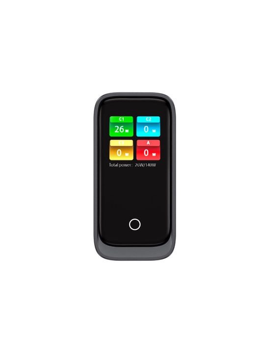 Зарядное устройство GaN 140 вт WiWU Wi-G028, дисплей, 3 USB-C и USB-A