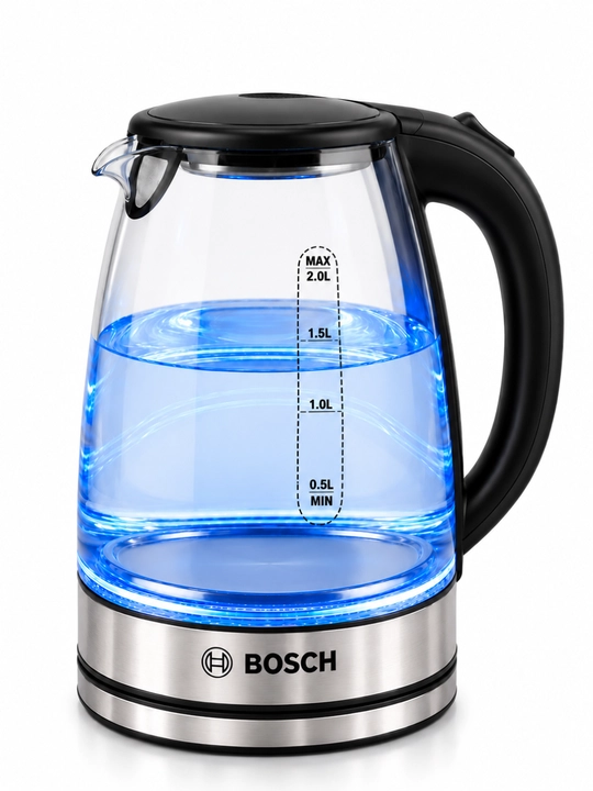 Чайник 1.8L, стеклянный, стильный дизайн