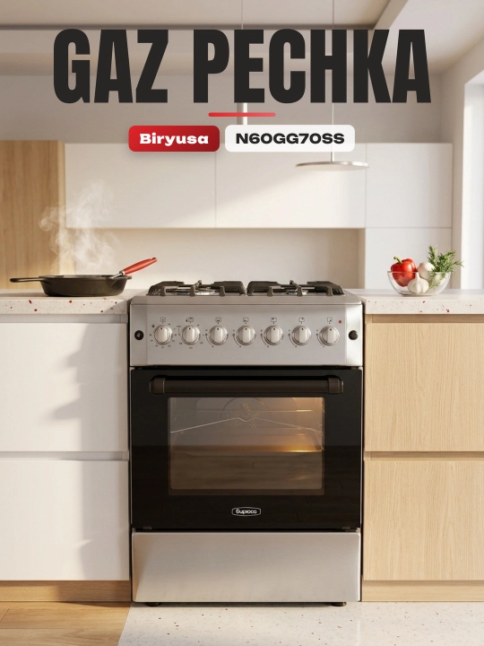 Gaz plitasi Biryusa N60GG70SS