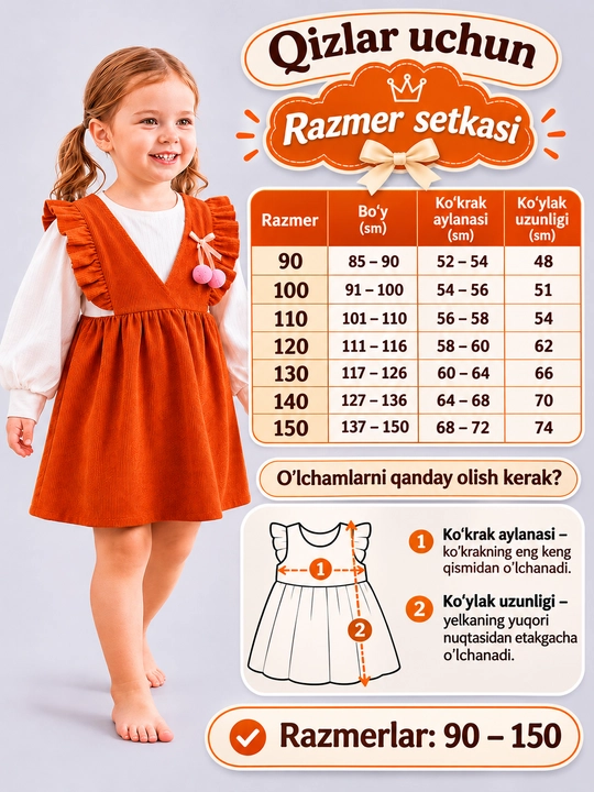 Bolalar koʻylakchasi  qizlar uchun koʻylak   koʻylak bolalar uchun  bolalar kiyimi qizlar