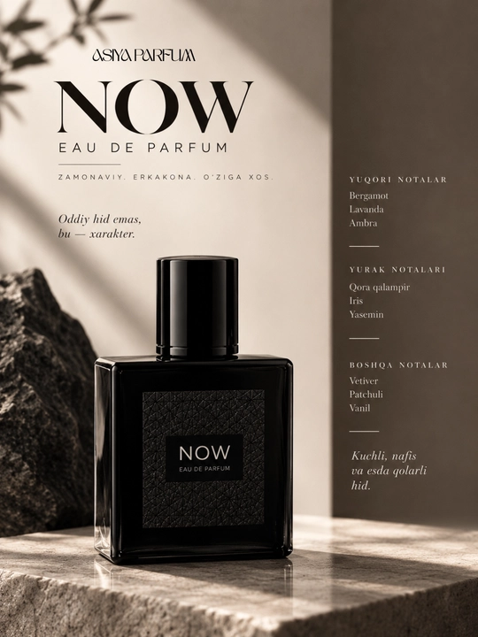 Now Rave - erkaklar uchun atir, xarizmatik va unutilmas ifor, sovg'a uchun, 50 ml