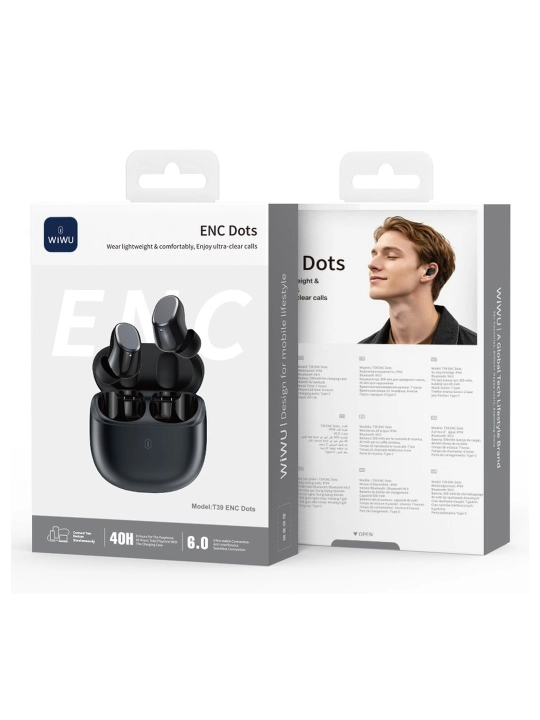 WiWU T39 ENC Dots симсиз қулоқчин, Bluetooth 6.0
