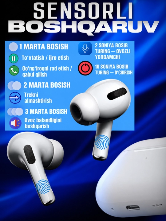 Наушники Bluetooth, сенсорные, беспроводные, для iPhone и Android
