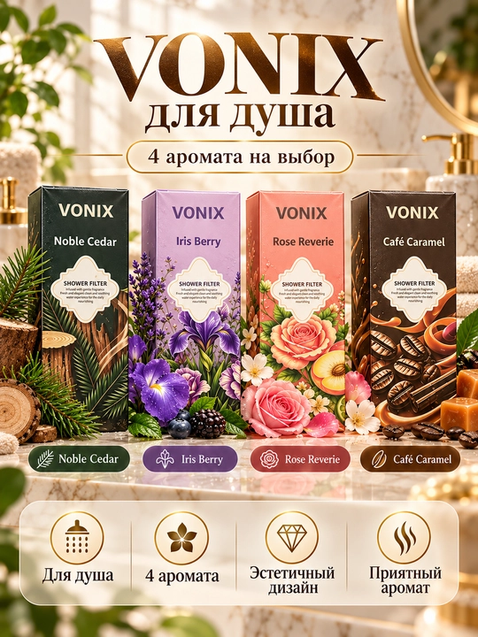 Ароматический фильтр для душа VONIX Shower Filter, сменный картридж с ароматом - 