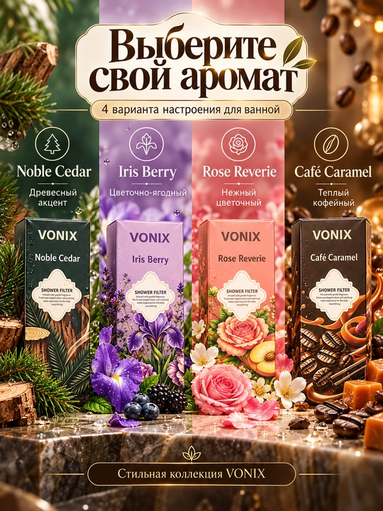 Ароматический фильтр для душа VONIX Shower Filter, сменный картридж с ароматом
