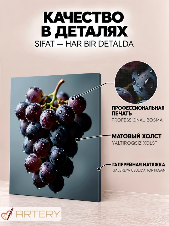 Interyer kartinasi ARTERY «Gastronomiya va pazandachilik», devor uchun holst poster
