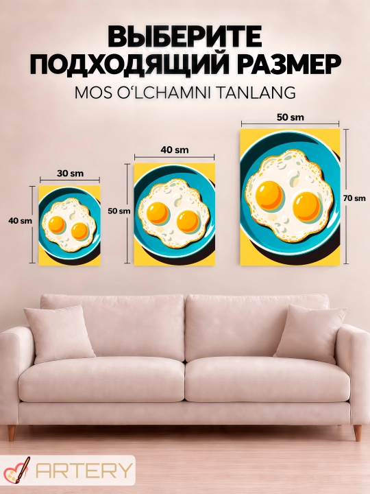 Interyer kartinasi ARTERY «Gastronomiya va pazandachilik», devor uchun holst poster