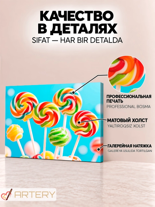 Interyer kartinasi ARTERY «Gastronomiya va pazandachilik», devor uchun holst poster