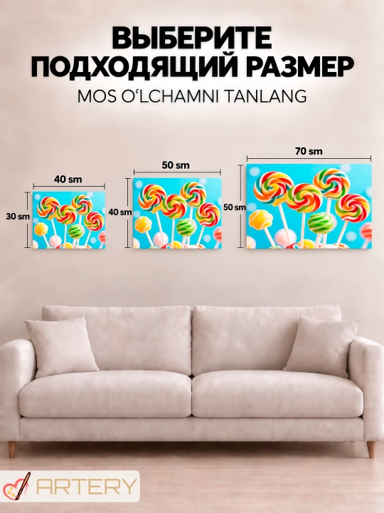 Interyer kartinasi ARTERY «Gastronomiya va pazandachilik», devor uchun holst poster