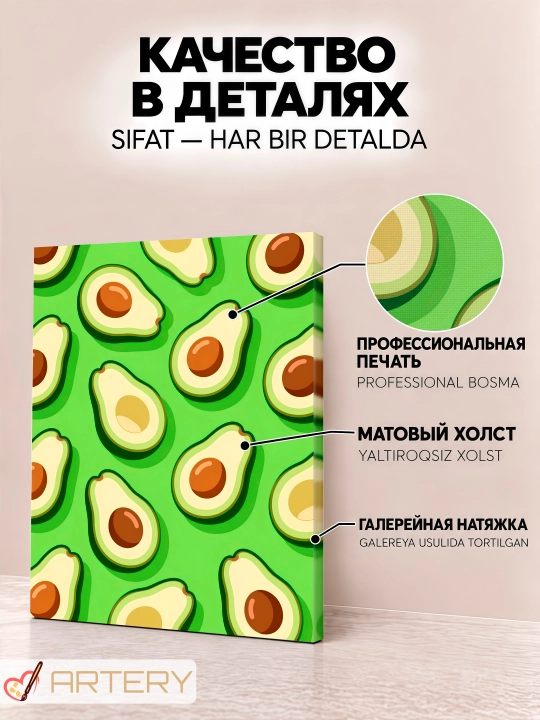 Interyer kartinasi ARTERY «Gastronomiya va pazandachilik», devor uchun holst poster