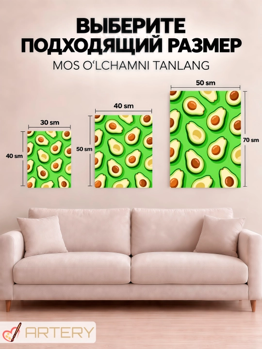 Interyer kartinasi ARTERY «Gastronomiya va pazandachilik», devor uchun holst poster