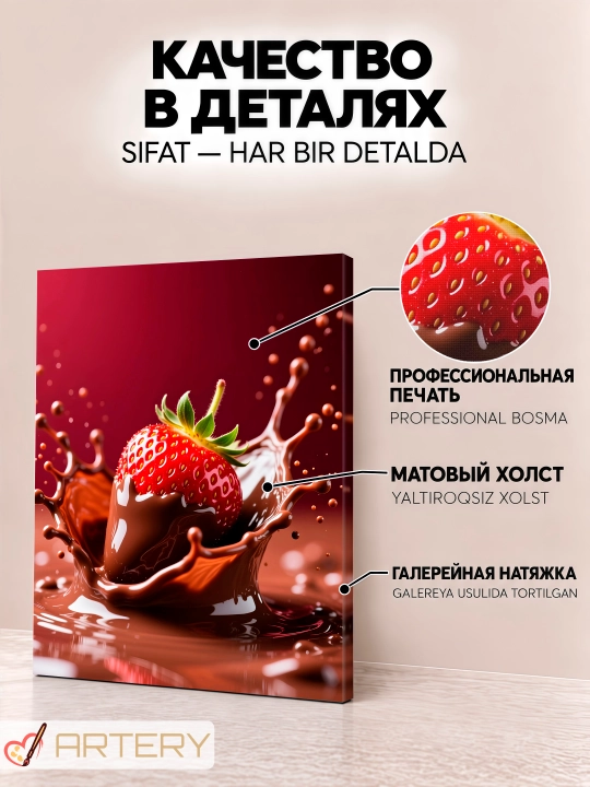 Interyer kartinasi ARTERY «Gastronomiya va pazandachilik», devor uchun holst poster