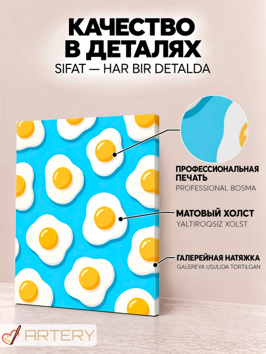 Interyer kartinasi ARTERY «Gastronomiya va pazandachilik», devor uchun holst poster