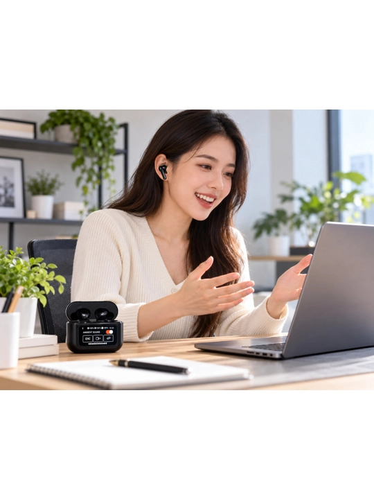 Беспроводные наушники A9 Pro, сенсорный, чехол с экраном, Bluetooth 5.4