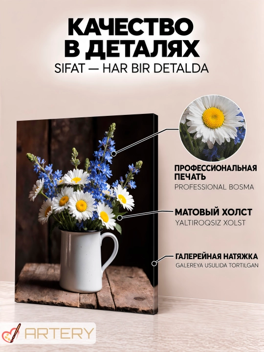 Интерьерная картина на стену ARTERY, постер и панно «Цветы и букеты»