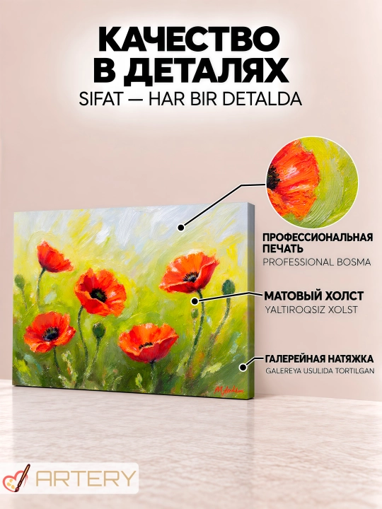 Интерьерная картина на стену ARTERY, постер и панно «Цветы и букеты»