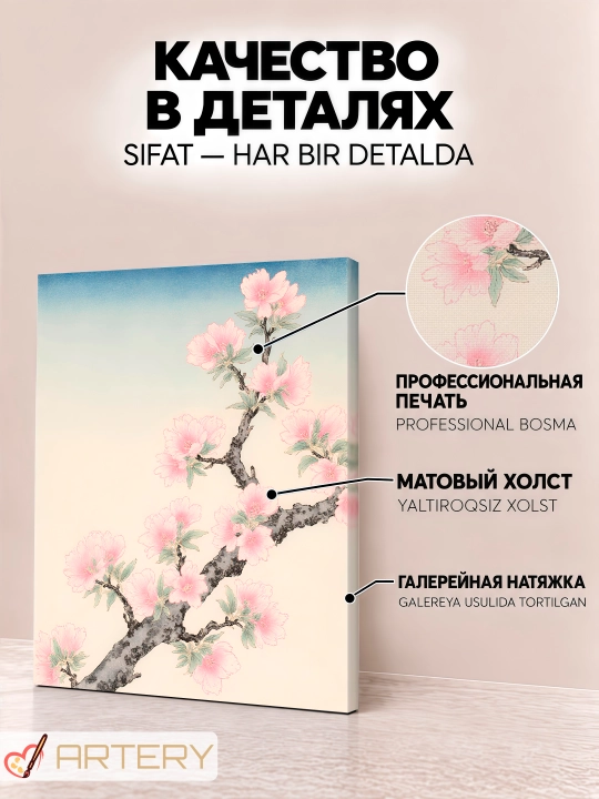 ARTERY interyer kartinasi, devor uchun poster va panno «Gullar va guldastalar»