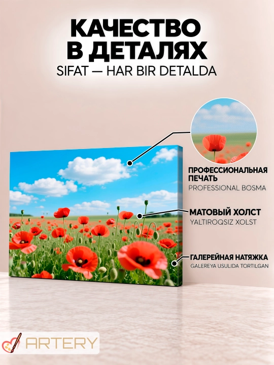 Интерьерная картина на стену ARTERY, постер и панно «Цветы и букеты»