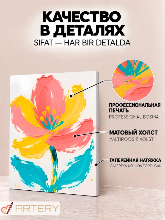 Интерьерная картина на стену ARTERY, постер и панно «Цветы и букеты»