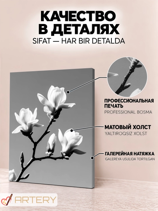 Интерьерная картина на стену ARTERY, постер и панно «Цветы и букеты»