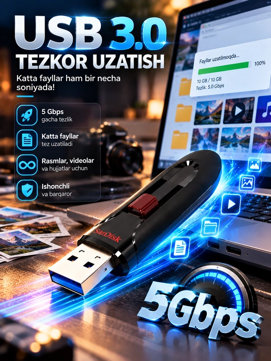 USB-флеш-накопитель SanDisk 16ГБ/32ГБ/64ГБ/128ГБ/256ГБ-Быстрая и надежная память