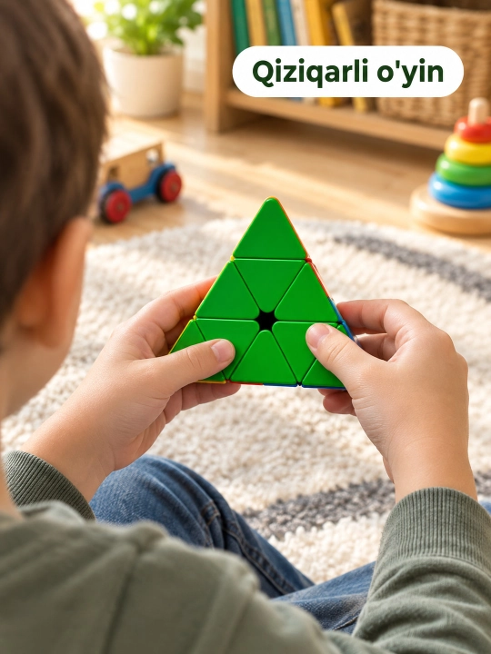 Bolalar va kattalar uchun piramida shaklidagi rubik kubigi boshqotirmasi, 3+ yosh