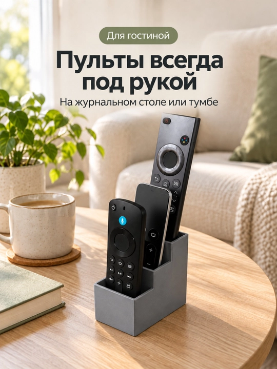 Органайзер-подставка для пультов ТВ на журнальный стол или тумбу