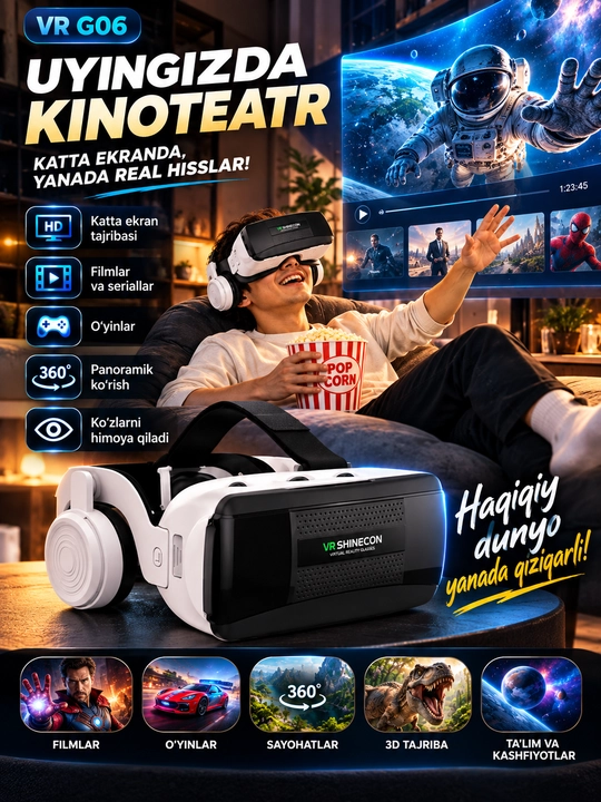 VR SHINECON VR ko‘zoynagi, giroskop bilan