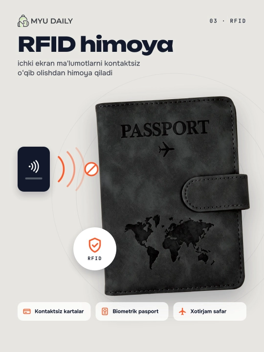 Кожаная паспортница с RFID-защитой — многофункциональный органайзер для документов