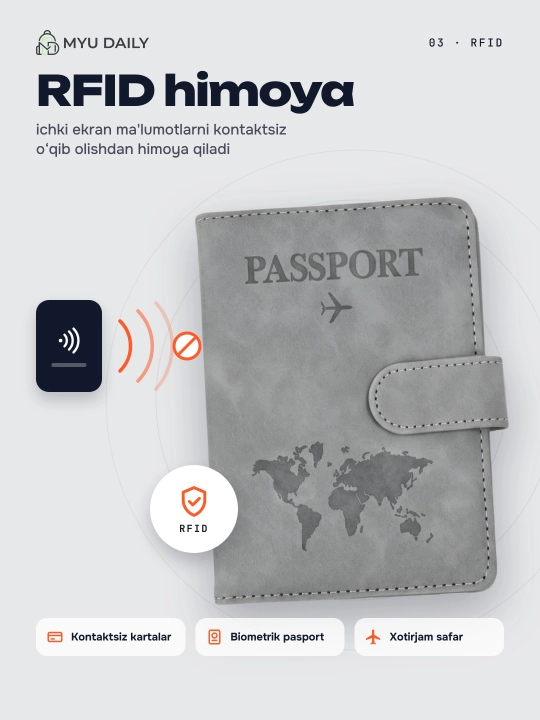 Кожаная паспортница с RFID-защитой — многофункциональный органайзер для документов