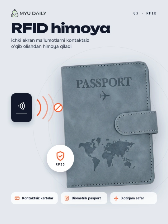 Кожаная паспортница с RFID-защитой — многофункциональный органайзер для документов