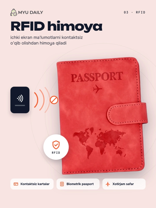 Кожаная паспортница с RFID-защитой — многофункциональный органайзер для документов