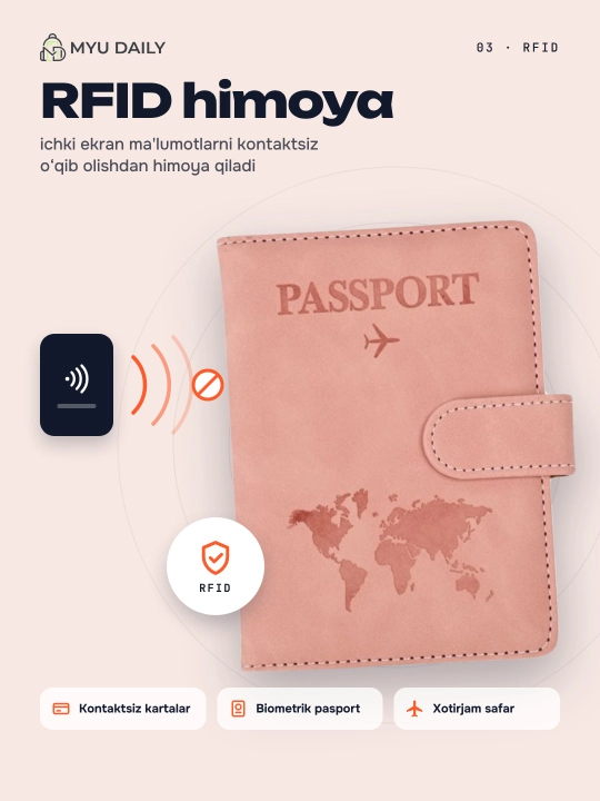 Кожаная паспортница с RFID-защитой — многофункциональный органайзер для документов